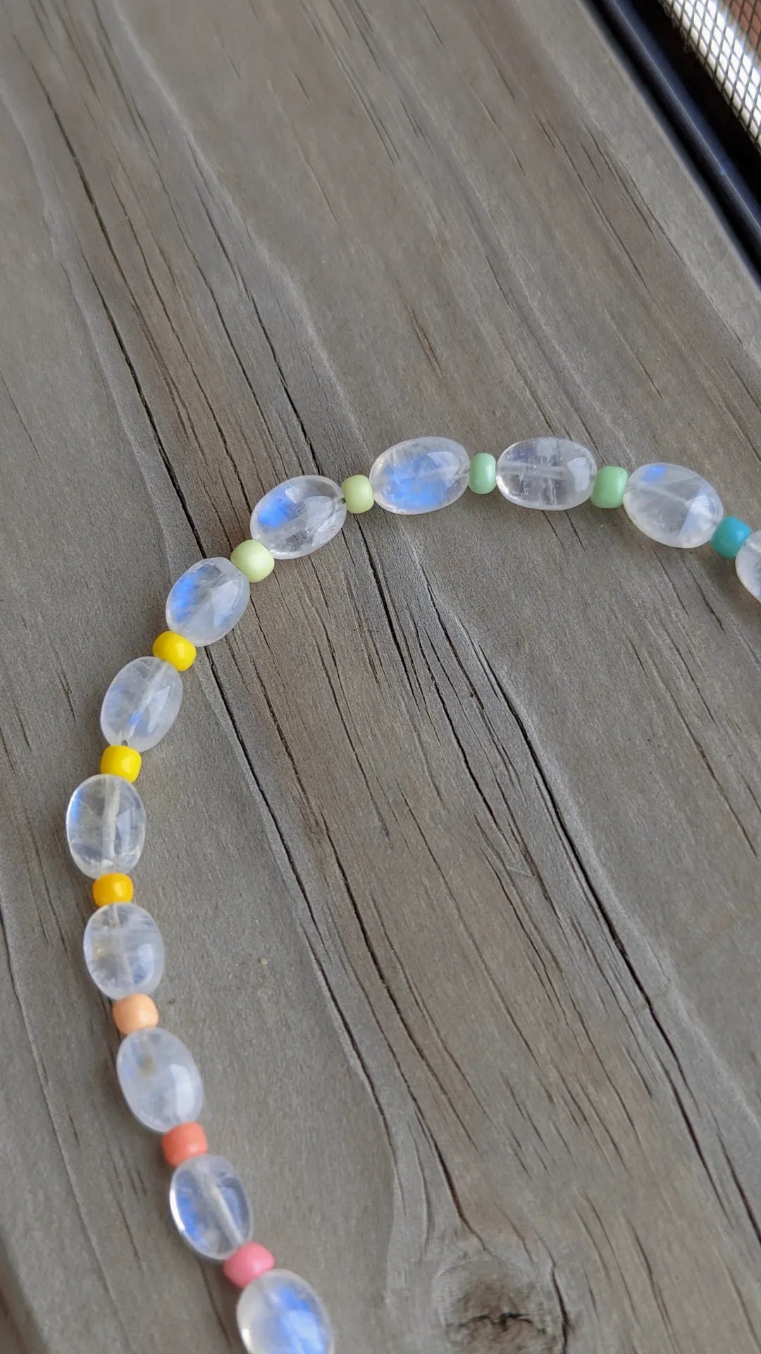 Rainbow moonstone pebbles