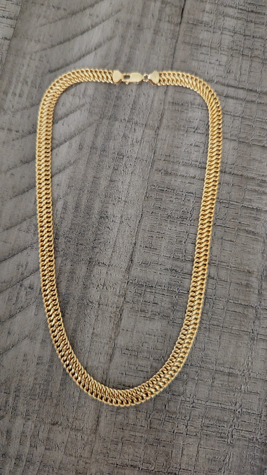 14k vintage double curb chain