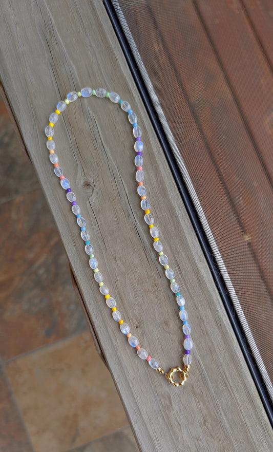 Rainbow moonstone pebbles