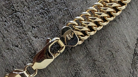 14k vintage double curb chain