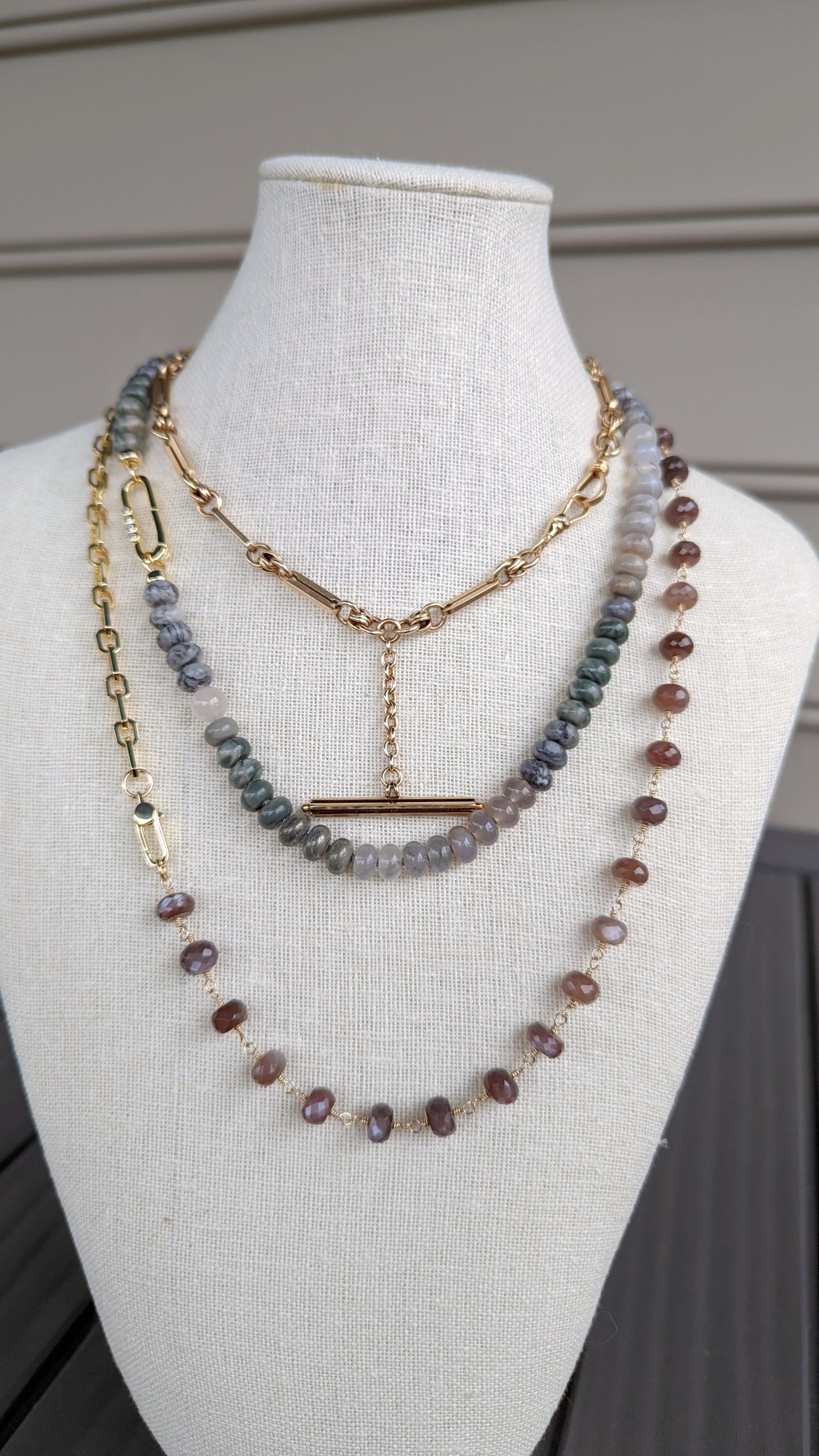 Chocolate moonstone chain
