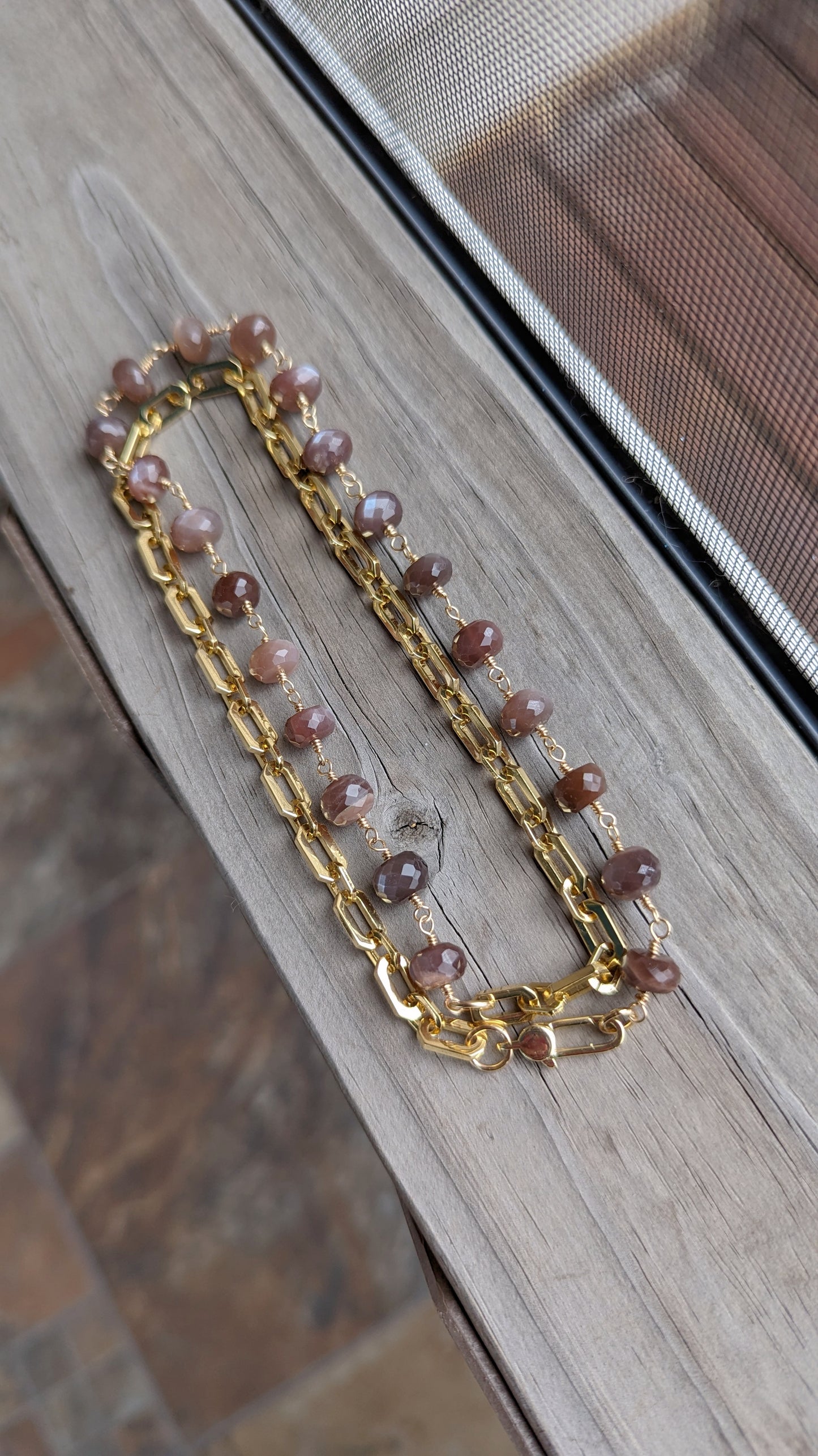 Chocolate moonstone chain