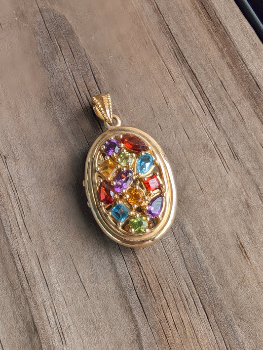 10k Gold Gemstone Locket