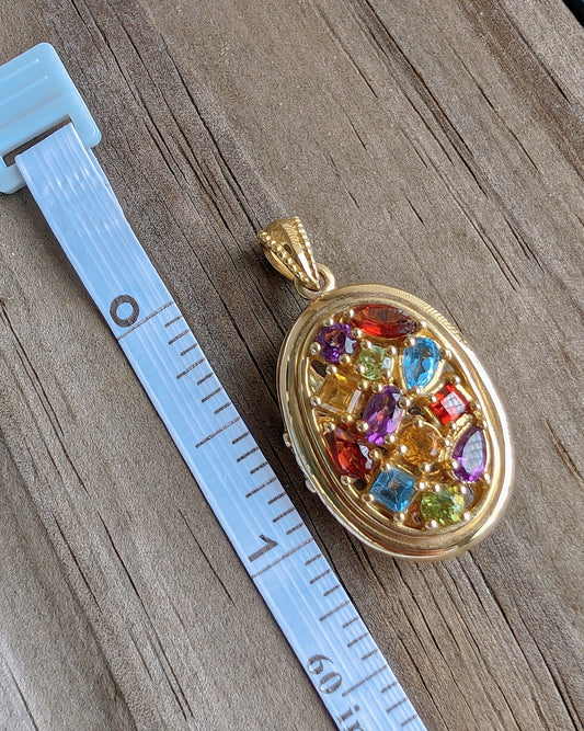 10k Gold Gemstone Locket