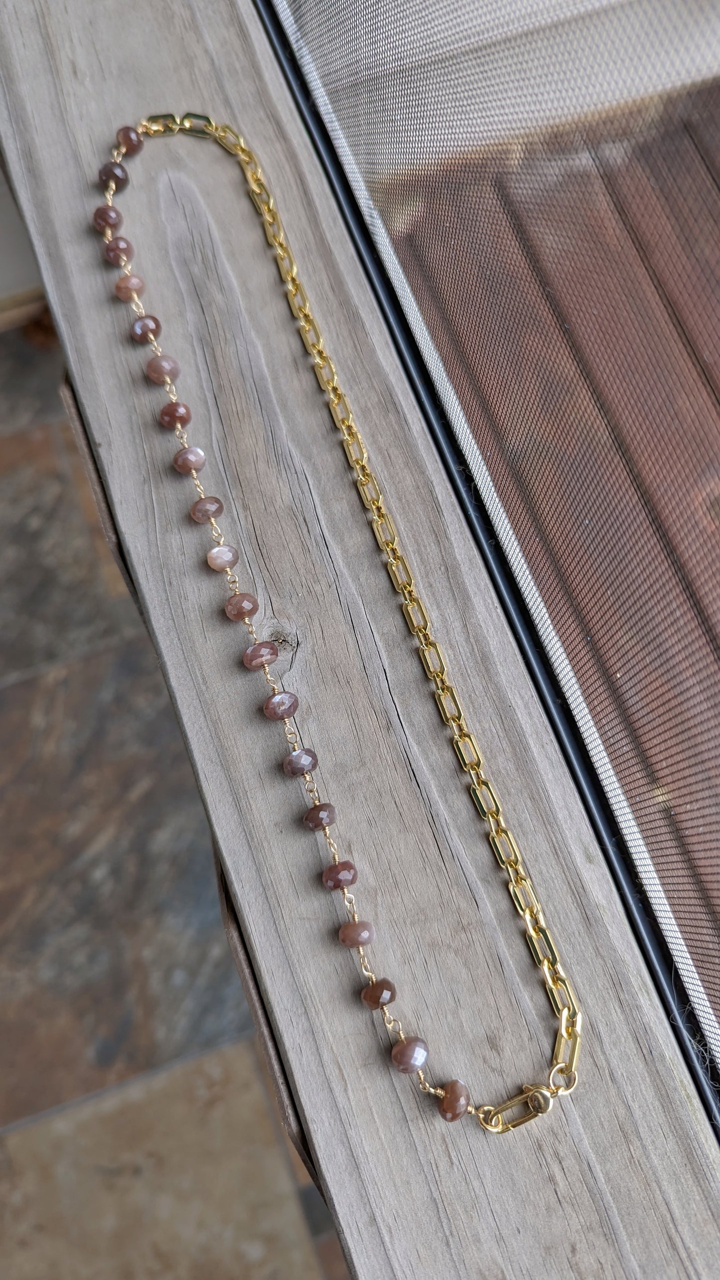 Chocolate moonstone chain