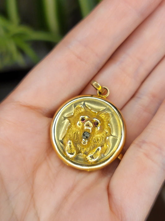 Bear gold filled locket