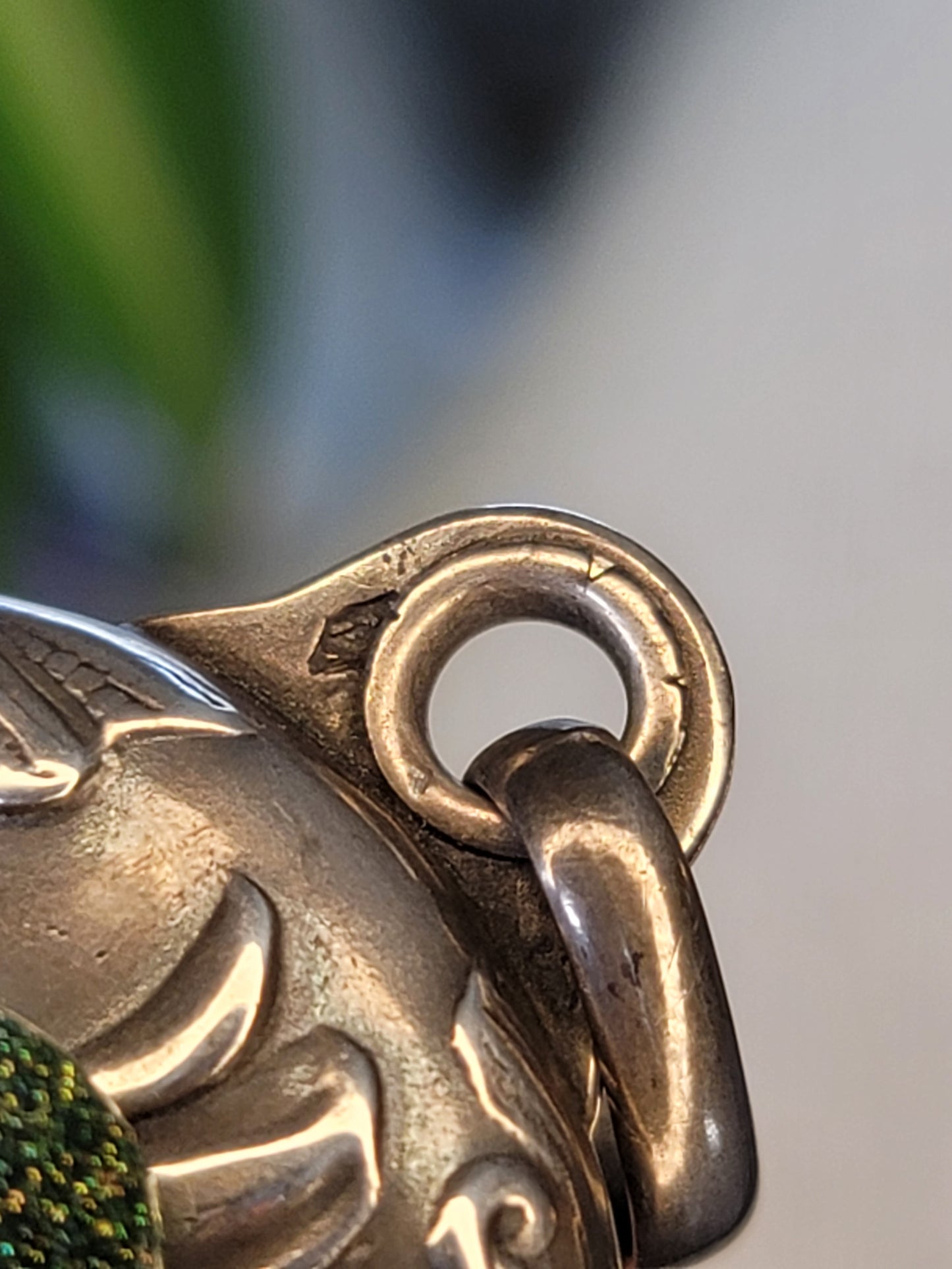 French repousse mirror locket