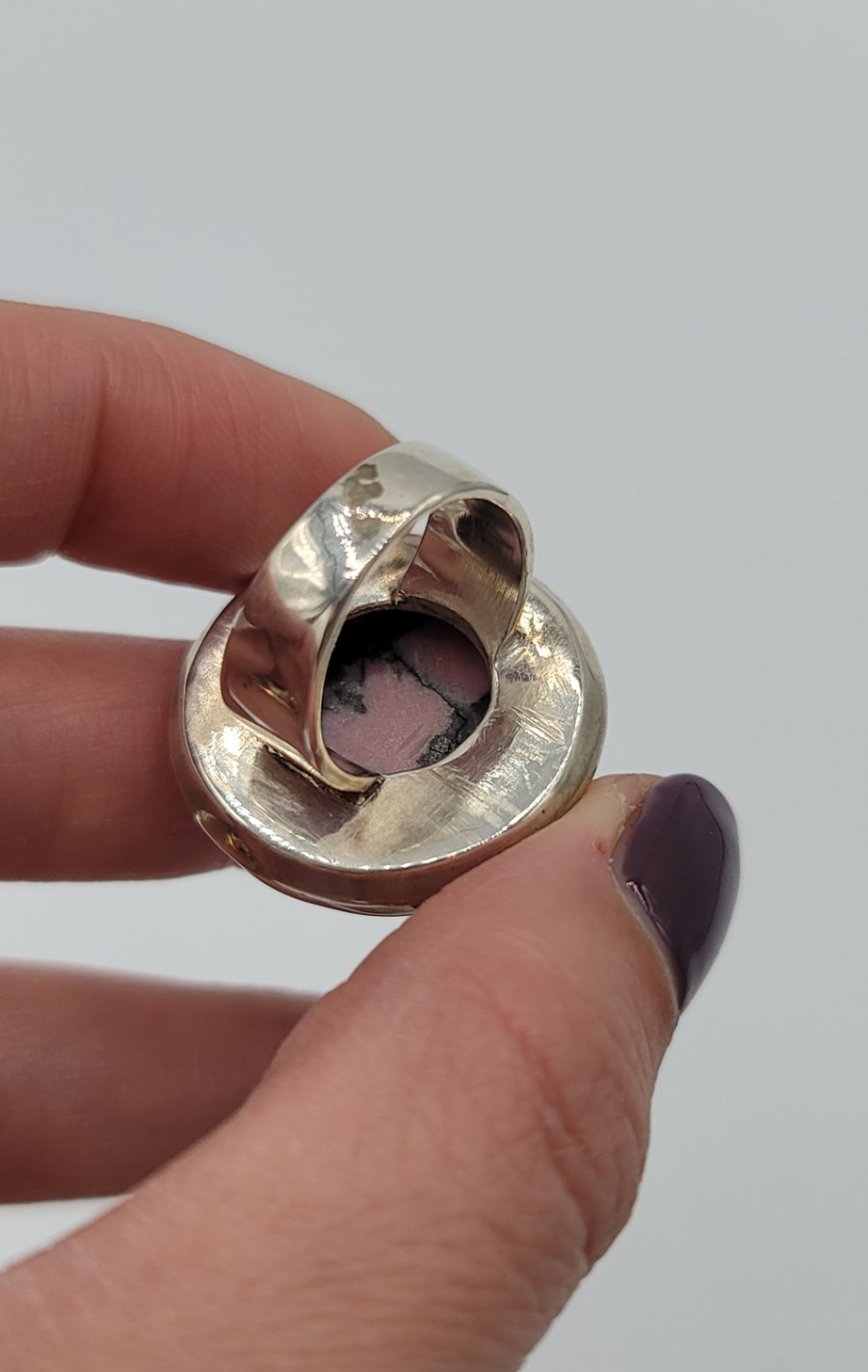 Vintage rhodonite sterling silver ring