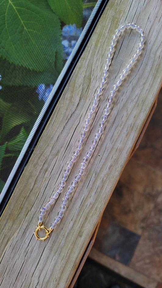 Lavender silk clear quartz