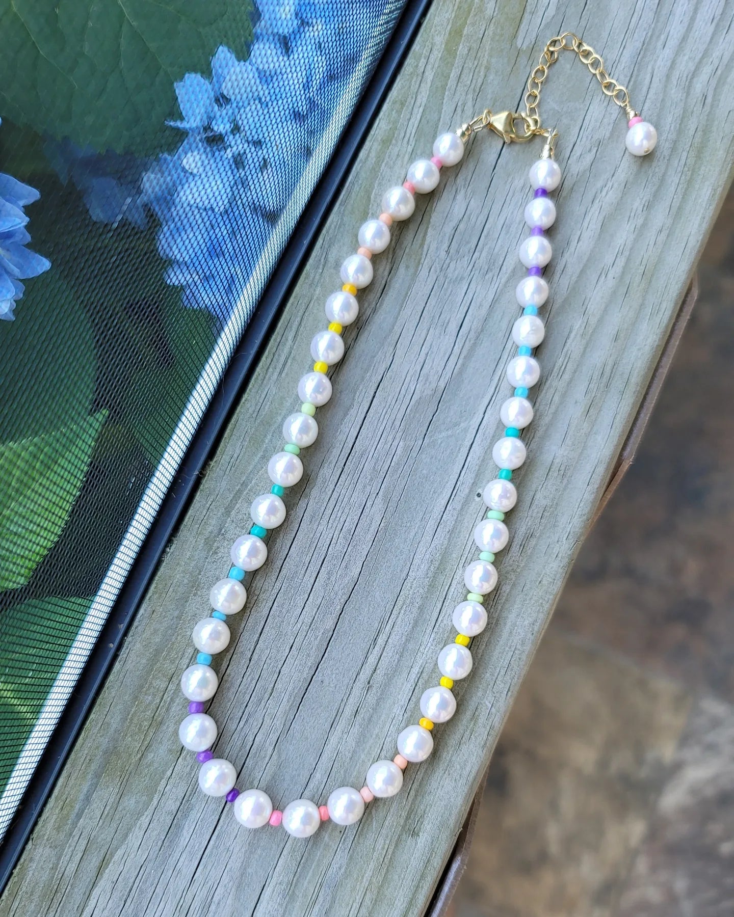 Freshwater pearl confetti adjustable