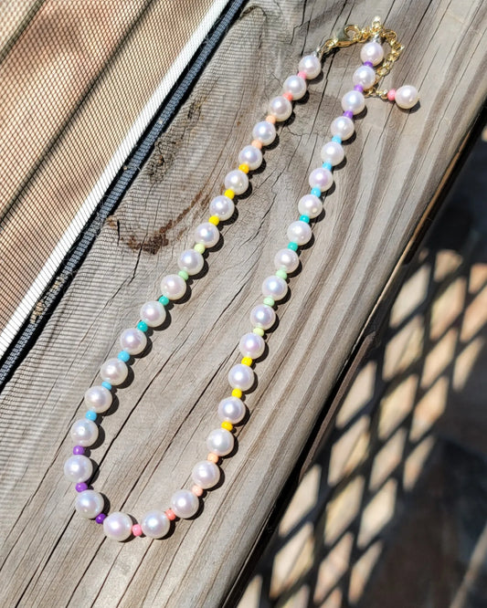 Freshwater pearl confetti adjustable
