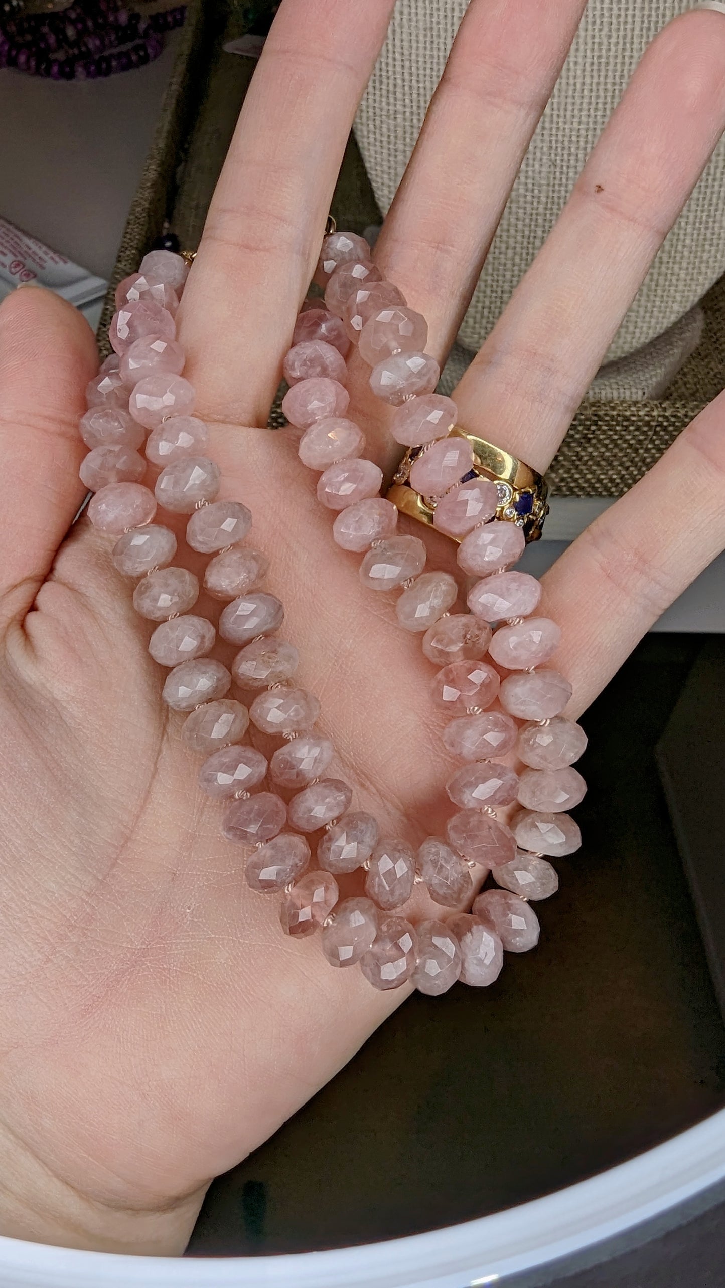 Mauve rose quartz strand