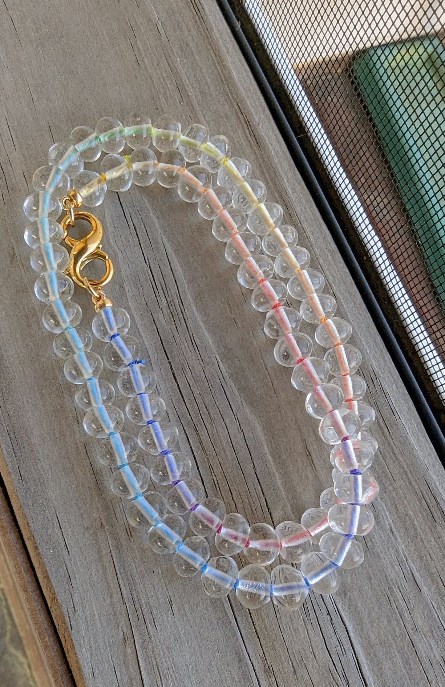 Rock crystal rainbow strand
