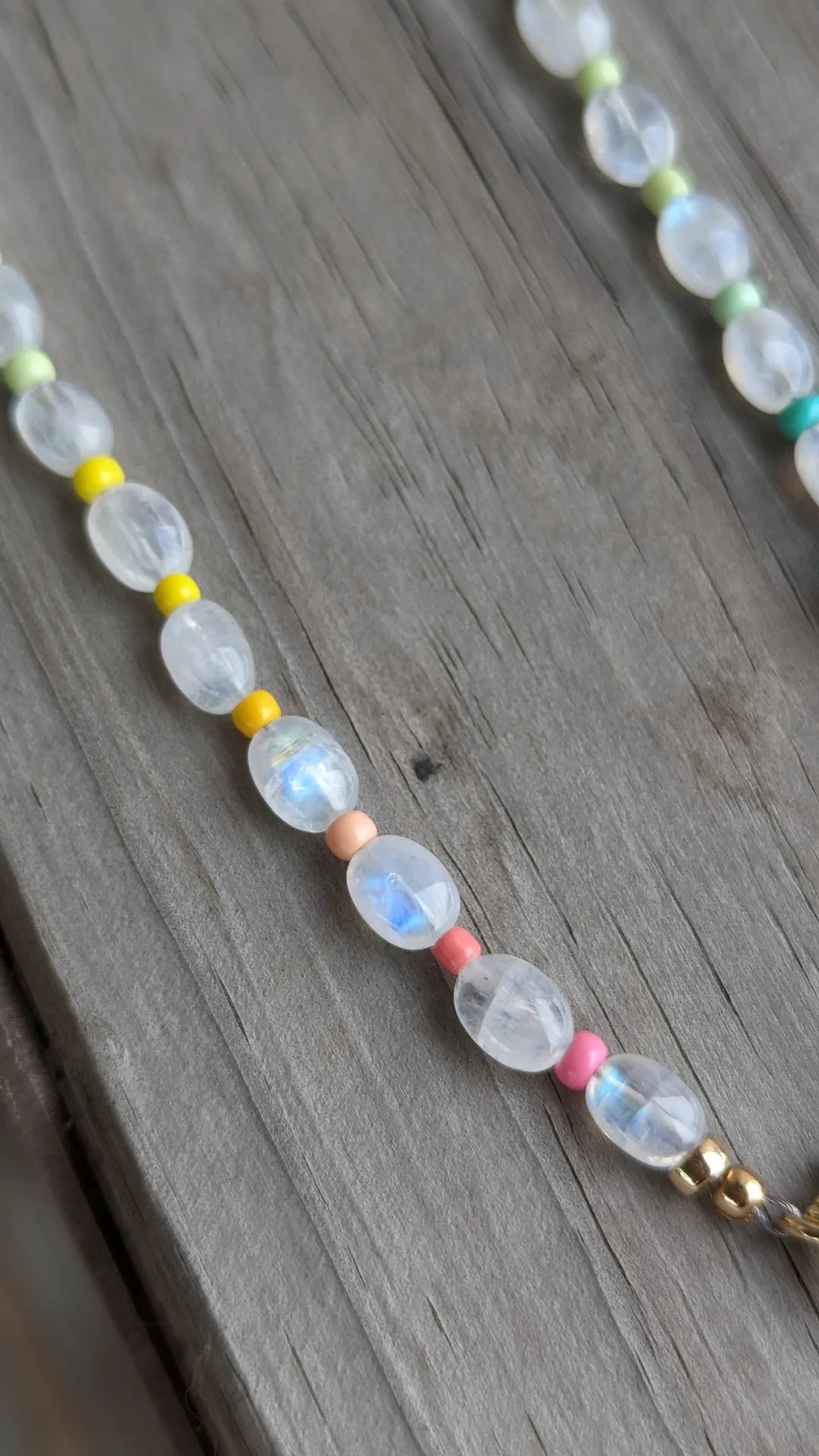 Rainbow moonstone pebbles