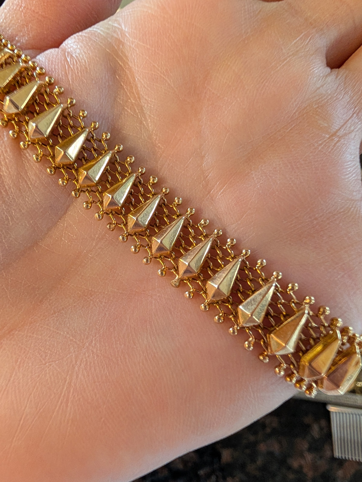Italian 18k gold Cleopatra collar necklace