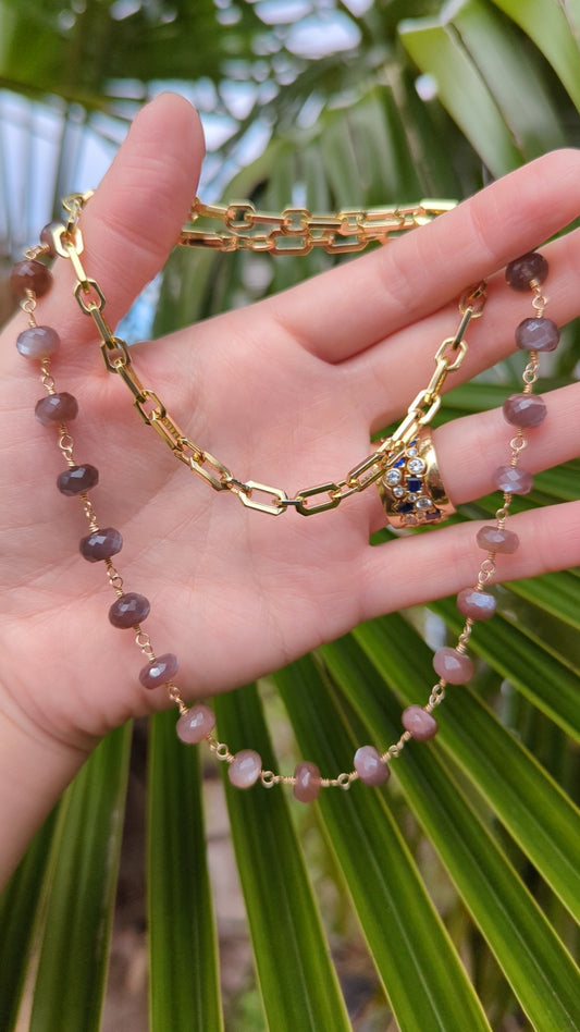 Chocolate moonstone chain