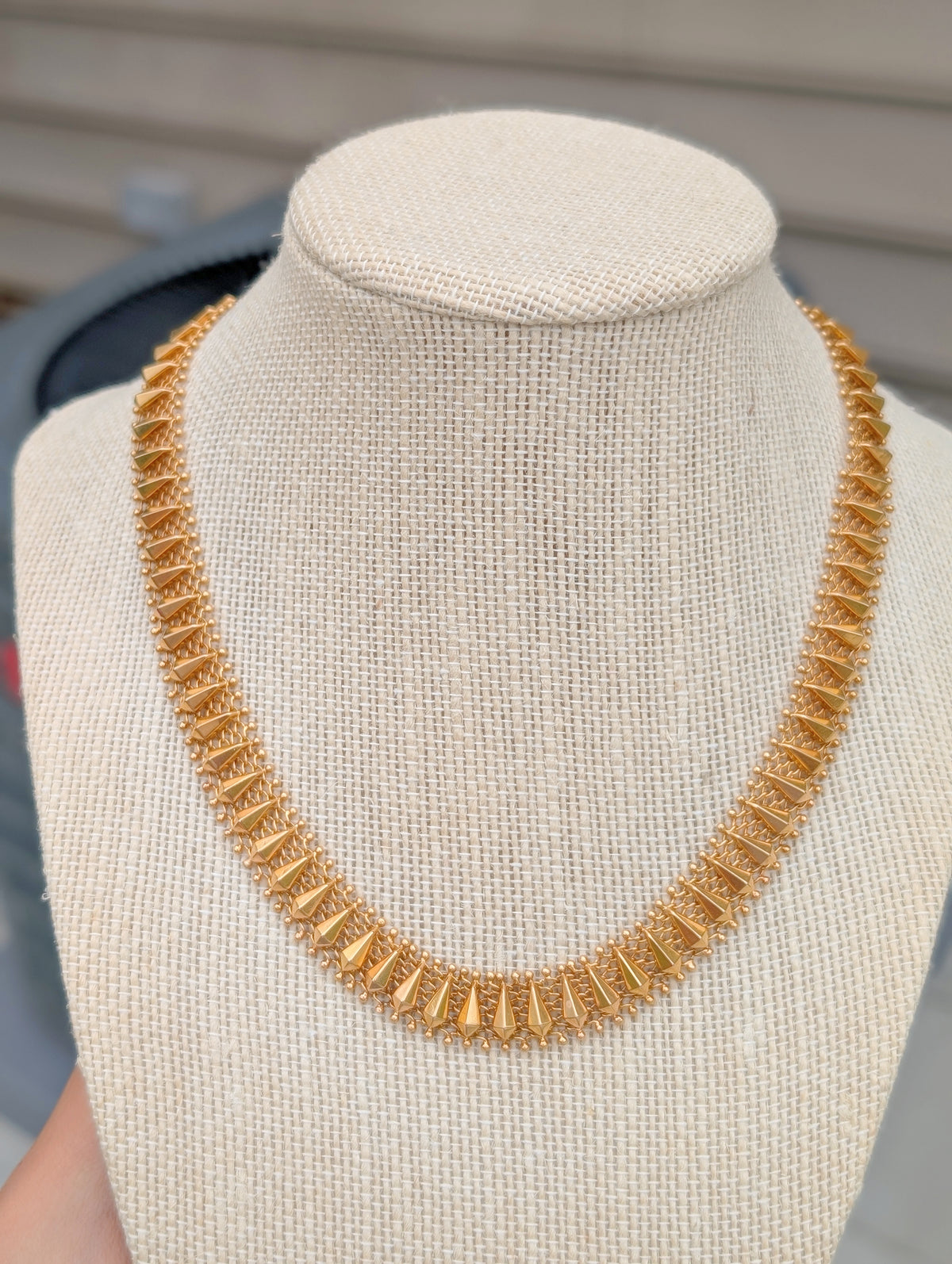 Italian 18k gold Cleopatra collar necklace