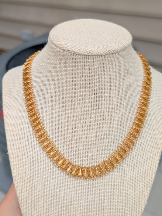 Italian 18k gold Cleopatra collar necklace