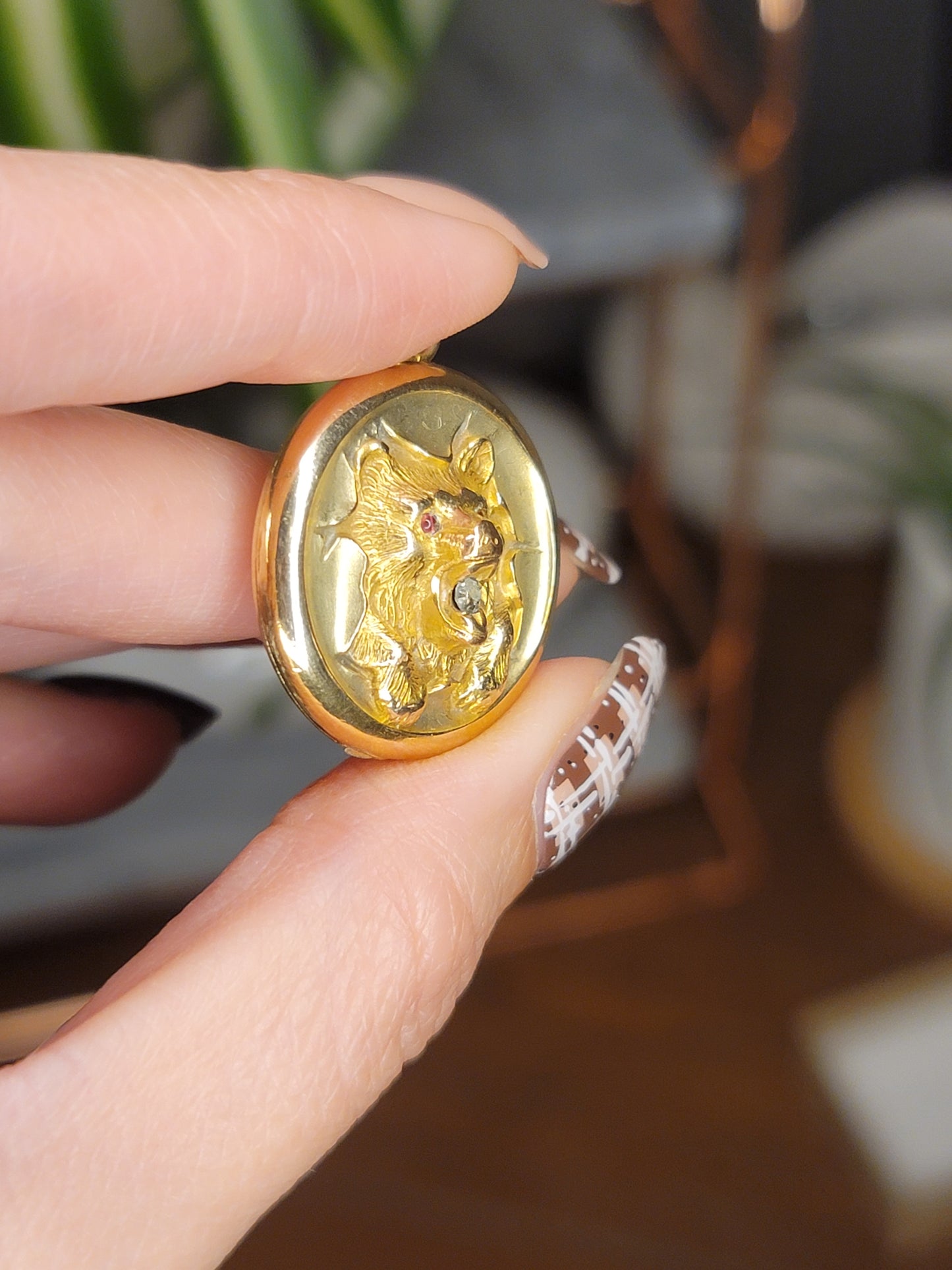 Bear gold filled locket